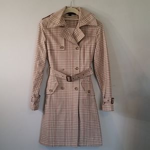 Express Plaid Trench Coat